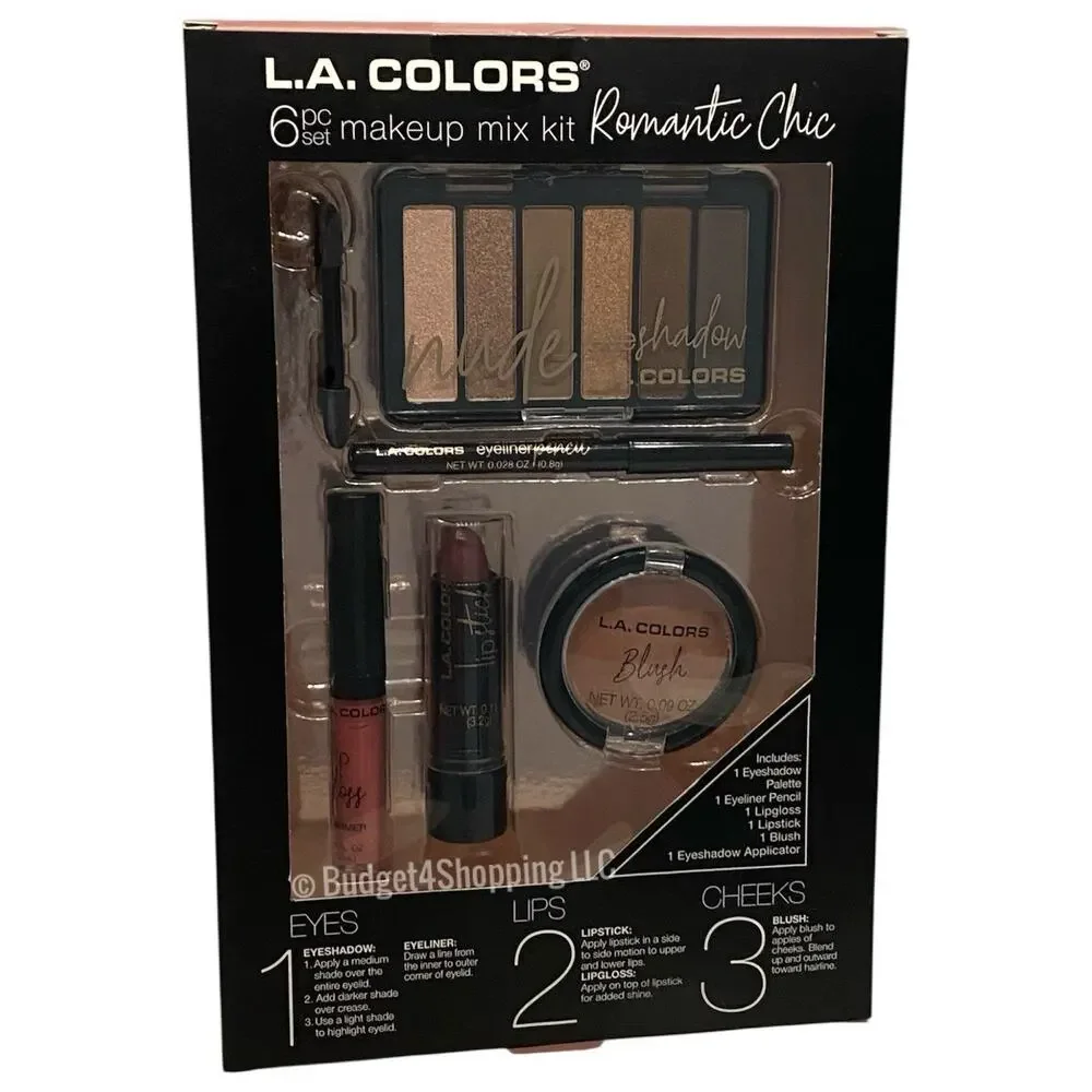 LA. Colors Romantic Chic Get the Look Book 6 Piece Set Makeup Mix Kit